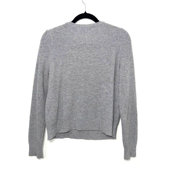 Boden Jeweled Neckline Ribbed Sweater - Gray 8 - Picture 6 of 10